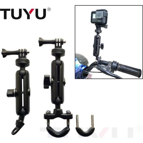 TUYU Motorcycle Bike Camera Holder Handlebar Mirror Mount Bracket 1/4 Metal Stand For GoPro Hero 9/8/7/6/5 insta 360 Accessory