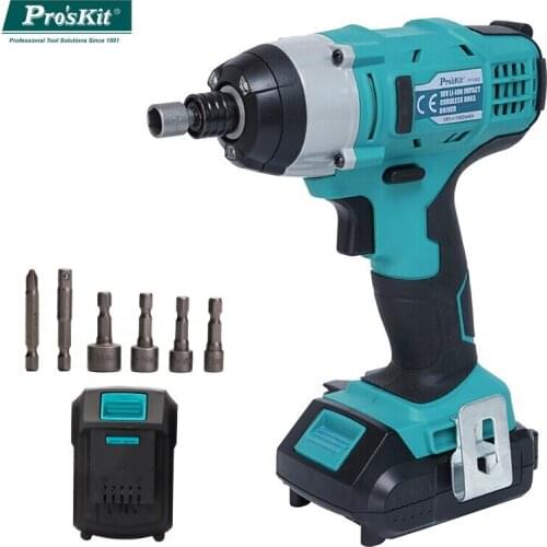 ProsKit Impact Driver PT-1802G 18V Lithium Battery Rechargeable Drill Wrench Portable Home Power Tool Electric Screwdriver