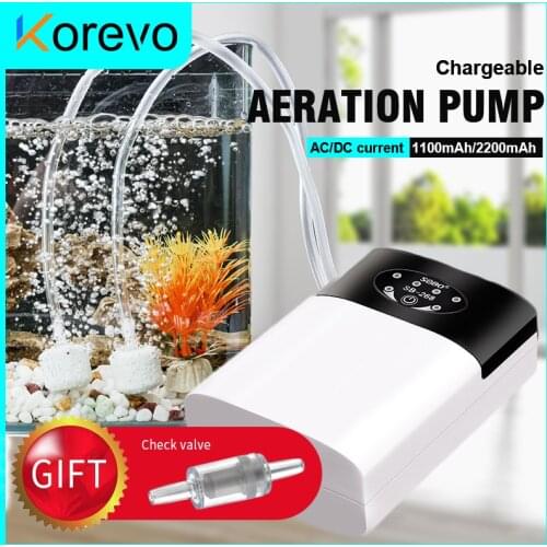 AC/DC Oxygen Pump Practical USB Charging Portable Exhaust Air Stone Ultra Silent Air Compressor for Fish Tank Aquarium