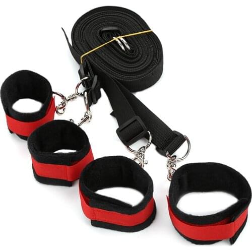 Adult game straps black red crab buckle plush straps sex flirting props ribbon length 1.65 meters