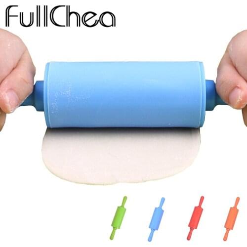 FullChea Cooking Tools Eco-Friendly Rolling Pin Non-stick Silicone Cake Decorating Rollings Pins Fondant Silicone Rolling Pin