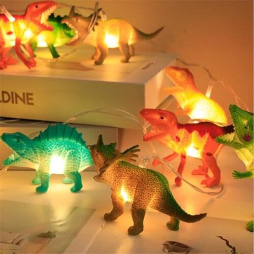 10 Lights LED Dinosaur String Lights Cartoon Lanterns Christmas Decor Lights Kids Room String Lights Birthday Party Decor Gift