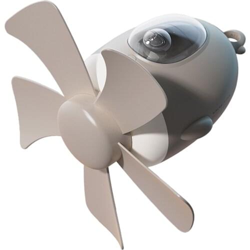 Small Camping Fan USB Rechargeable Ceiling Fan Quiet 30db 8000mAh Night Light Office Airplane Fan