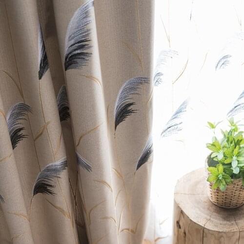 Chinese and European Style Simple and Elegant Literary Curtains for Study Room Living Room Bedroom Blackout Curtains Custom
