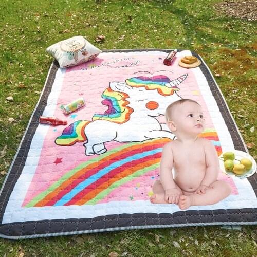 Waterproof Crawling Rugs Living Room Mat Carpet Folding Pad Educational Toys Soft Floor Playmat for Picnic Camping 150*200cm