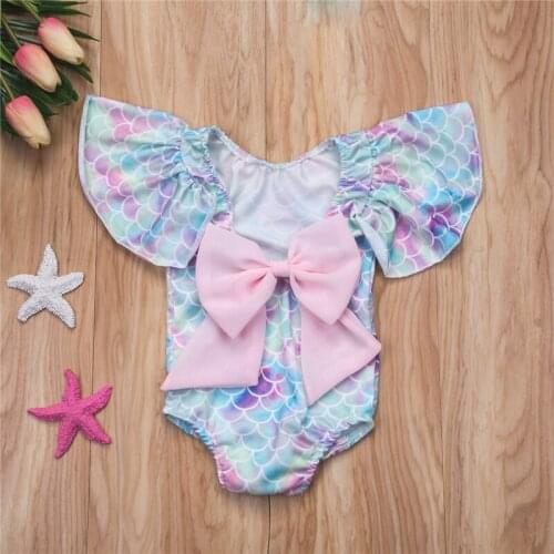 Girls Mermaid Swimwear 2018 Summer Newborn Baby Girl One Piece Swimsuit Bikini Bathing Suit One-Piece Beachwear Monokini Trikini