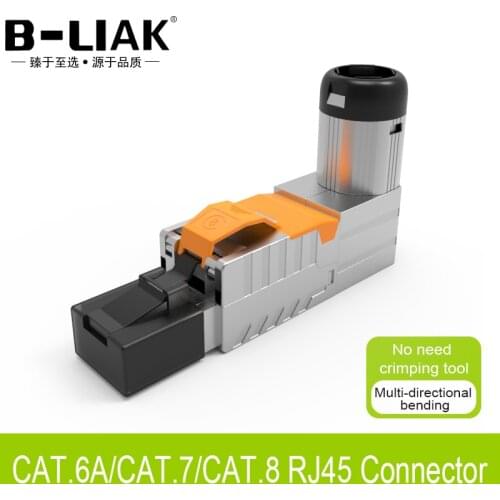 B-LIAK RJ45 Metal Connector CAT6A/7/8 Industrial Grade Ethernet Cable Shielded Head Plug 40Gb Network RJ45 Crimper Connector