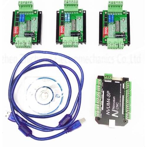 Top grade CNC mach3 usb 4Axis Kit, 3pcs TB6600 1 Axis Stepper Motor Driver + mach3 4 Axis USB 100KHz