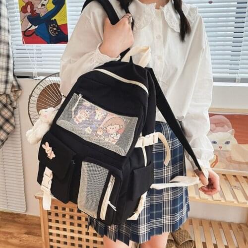 Nylon Women Backpack Fashion Waterproof Rucksack for Teen Girls School Bag Cute Student Bookbag Travel