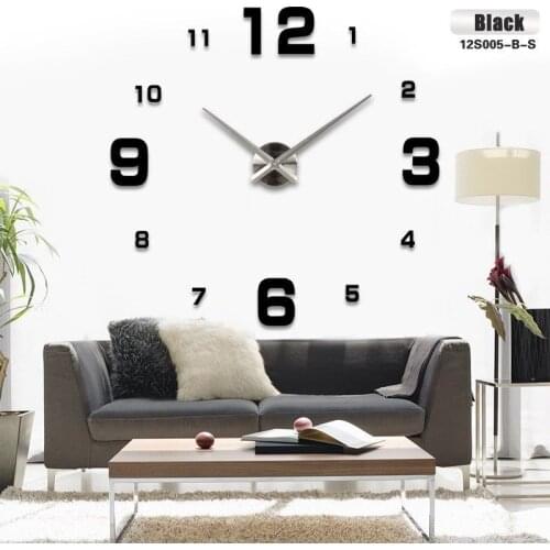 New DIY Creative Digital Acrylic Wall Clock Frameless Mirror Stickers Modern Art Decal Home Decor Modern Decor