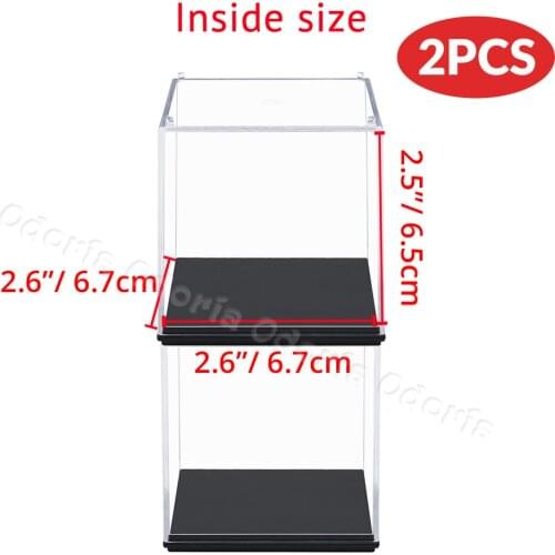 Odoria 2PCS 9.6x9.6x9.5cm Cube Acrylic Display Case Clear Perspex Box Transparnet Cabinet Action Figure Model Collectibles Doll