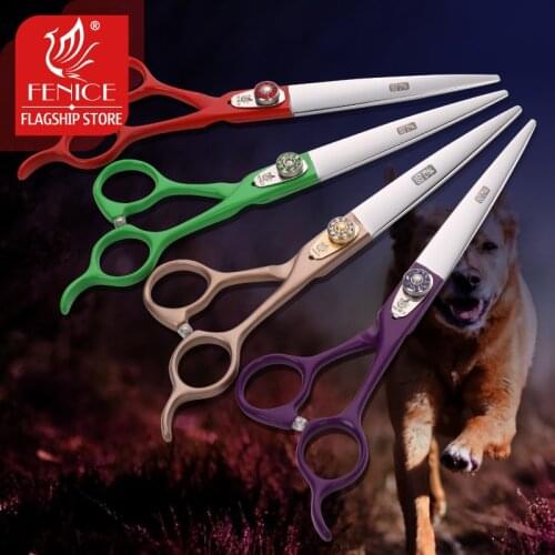 Fenice Professional 7.0 7.5 8.0 inch Pet dog Grooming scissors dog scissors cutting straight shears tijeras tesoura