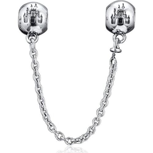 Pave Stones 2020 Safety Chain Beads for Charms Bracelets Women Silver 925 Jewelry Crystal Charm Beads for Jewelry Making