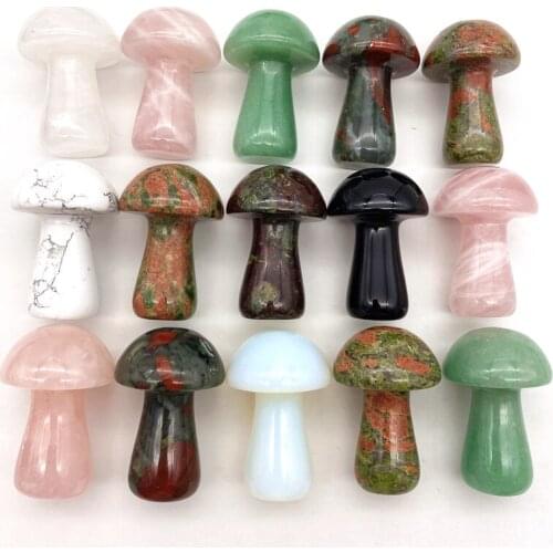 Drop Shipping 1PC Natural Big Green Aventurine Pink Crystal Mushroom Shaped Polished Stone Healing Natural Stones and Crystals