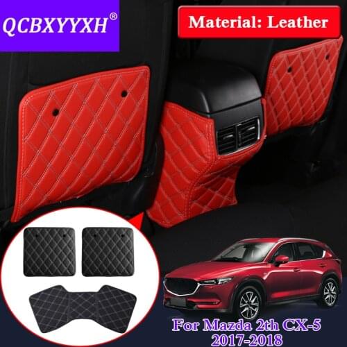 QCBXYYXH Car Styling PU Leather 3pcs/lot For Mazda CX-5 2017 2018 Car Seat Back Anti-Kick Pad Cover Internal Decoration Covers
