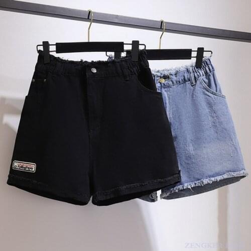 Big size shorts sister wide-leg hot pants version was thin wild denim shorts female summer new plus size womens clothing 6xl