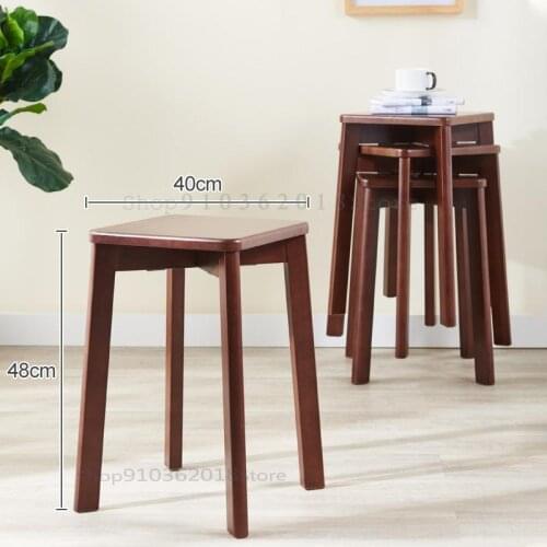 Stool Household High Stool Solid Wood Bench Stool Dining Chair Simple Fashion Makeup Stool Desk Dining Table Stool