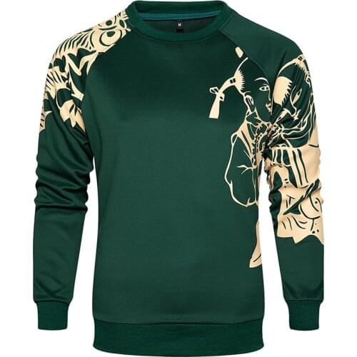2021 NewMen Hoodies Spring Autumn Long Sleeve Pattern Print Sweatshirts Casual Mens Streetwear Hoody Pullover Tracksuit Clothing