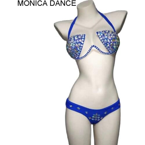 Women Sexy Stage Rhinestone Bikini Outfit Singer Costume Shining DJDS Gogo Bra Short Set Stage Dance Party Wear Birthday outfit