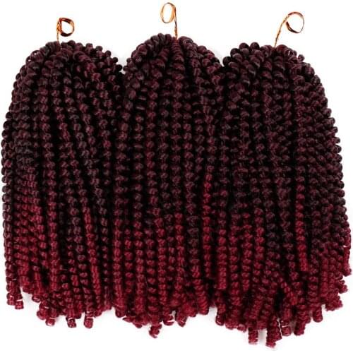 Spring Twist Crochet Hair 8" inch Synthetic Crochet Braids Ombre Colors Braiding Hair 110 grams Hair Extensions for Women