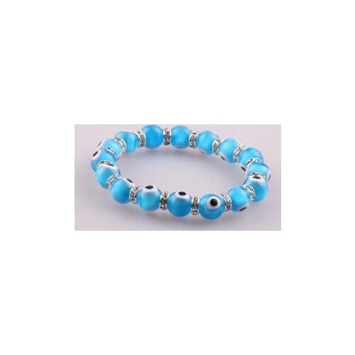 Free shipping women 10mm glass lucky evil eye bracelet for children and lady gift