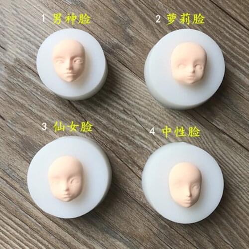 1pcs 3D Face Soft Clay Mold Tools 4 Types Silicone Mold Cake Chocolate Candy Baking Mold Fondant Cake Decorating Tools