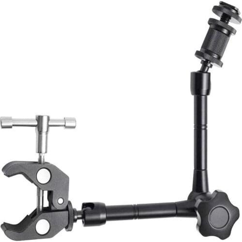 New 11" inch Adjustable Friction Articulating Magic Arm 1/4" Hot Shoe Mount for Mounting Monitor LED Light DSLR Camera Camcorder
