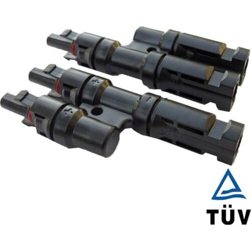 2 Pairs x solar panel Connector 1 to 2 Solar PV Branch Connectors Multi T Branch Connector for solar panel parallel connection