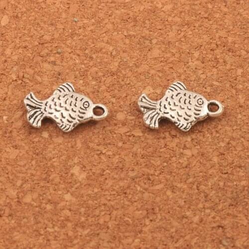 200pcs 16x11mm Tibetan Silver Small Fish Charms Pendants Jewelry DIY L058