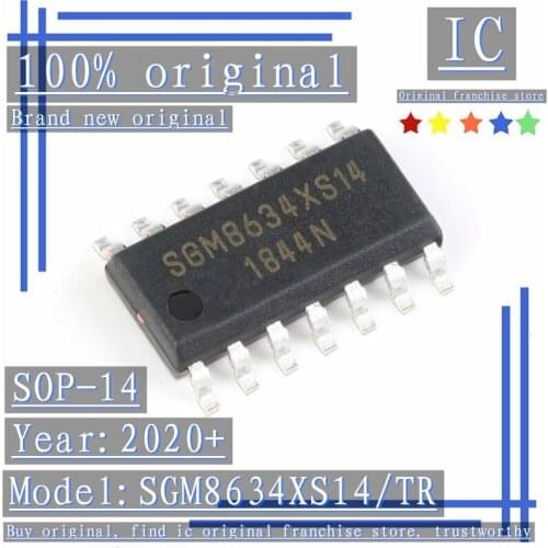2020+100% Brand new original 10PCS-50PCS SGM8634XS14/TR SGM8634XS14 SOP-14 Rail-to-rail CMOS operational amplifier