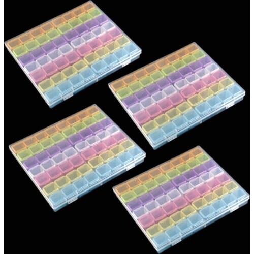 224 Grids Plastic Box Organizer Medicine Case diamond painting Storage Box Embroidery Storage Case Jewelry Accessories Tools