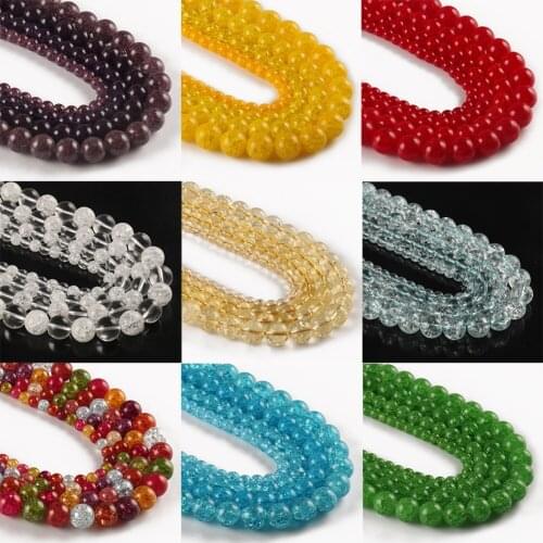 6-12mm Cracked Crystal Quartz Glass Beads for Jewery Making DIY Bracelet Necklace Accessories Shiny Round Loose Spacer Beads15