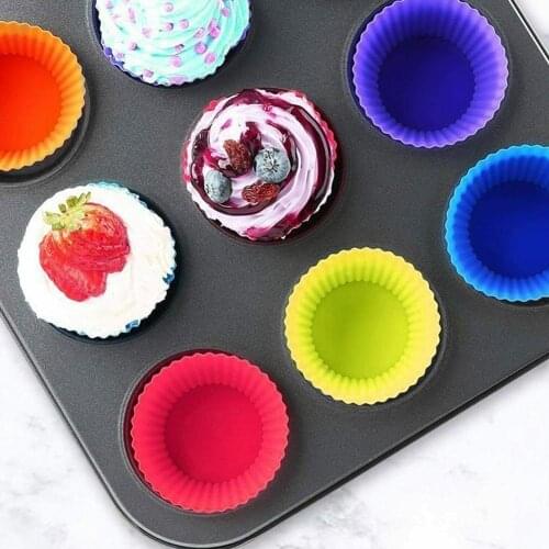 6pcs / set Silicone Cake Mold Round Shape Muffin Cupcake Tools Baking Mold Maker Decorating Bakeware DIY Cooking Kitchen M8M4