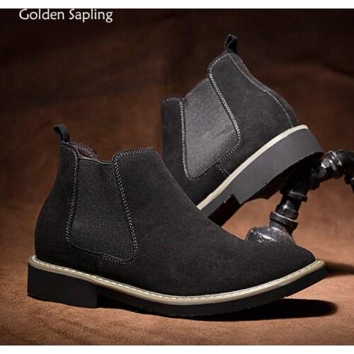 Golden Sapling Vintage Chelsea Boot Fashion Leisure Men Shoes Comfortable Slip on Mens Boots Classic Retro Casual Male Footwear