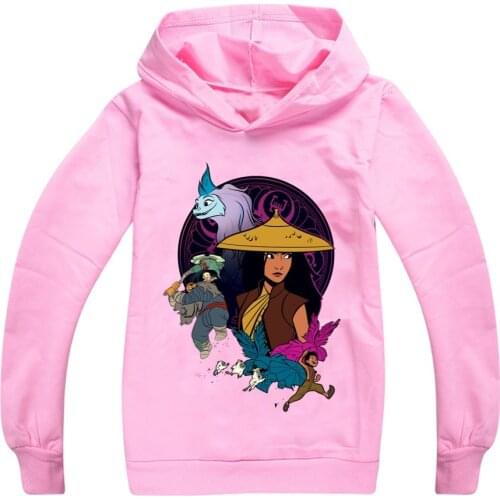 Kids Clothes Girls Hoodies Raya and The Last Dragon Sweatshirt T Shirt Children Cartoon Hoodie Tops Tees Sportswear Pullover