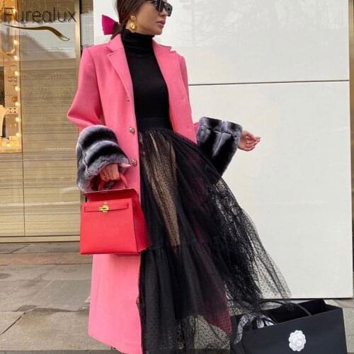 Furealux Pink Fur Coats