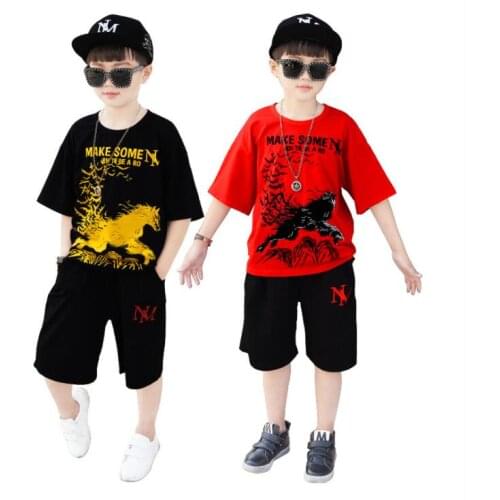 Summer Boys Clothes Casual Children Clothing Sets Short Sleeve Cartoon T Shirt +Short Pants Kids Suit For Boys 5 6 8 10 12 Years