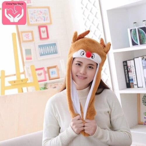 Douyin Toy Squeeze Ears Moving Elk Headgear Glowing Headgear Gift Photo Photo Prop Airbag Hat