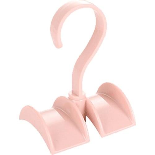 Hot Rotating Storage Rack Bag Hanger Without Punch Clothes Plastic Rack Tie Coat Closet Hanger Wardrobe Organizer Pink