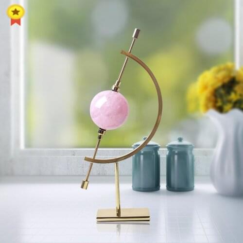 Crystal Ball Metal Base Globe Shape Gold Fashion Stand Decorative Fixed Agate Ball Stand