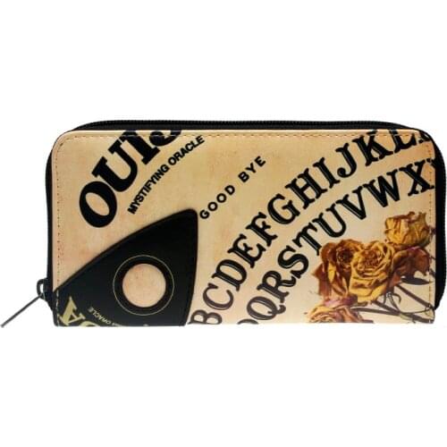 Ouija Letter Zip Around Wallet pu Long Fashion Women Wallets Designer Brand Purse Lady Party Wallet Female Card Holder 5006