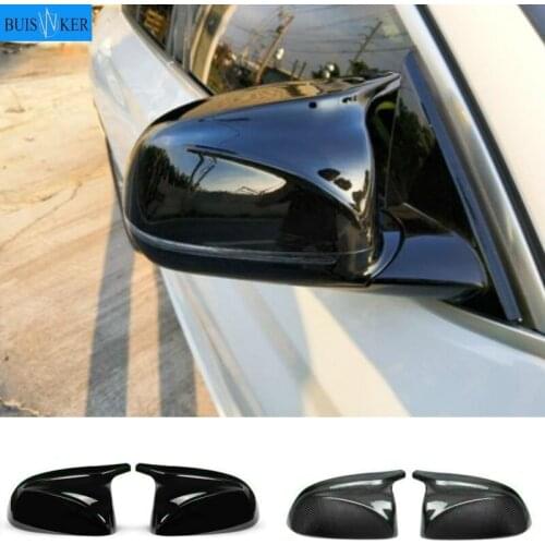 Carbon Fiber Side Mirror Cover Cap For BMW X3 G01 2018 2019 X4 G02 X5 G05 X7 G07 horn Wing Rearview Case Shell Cover Replacement