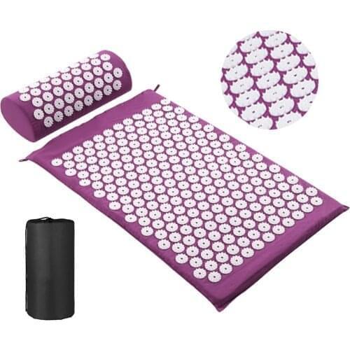 Head Neck Back Pain Relief Foot Massage Cushion Acupressure Mat Pillow Yoga Spike Mat Acupuncture pad Needle Massager