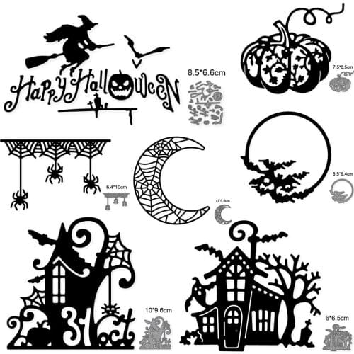 Witch Pumpkin Halloween 2021 metal cutting mold layer background craft template diy scrapbook paper/photo card embossing mold