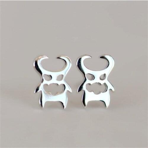 Fashion Cute Horns Little Devil Stud Earrings for Women 925 Sterling Silver Jewelry Creative Gifts Female Girl Accessories SE236