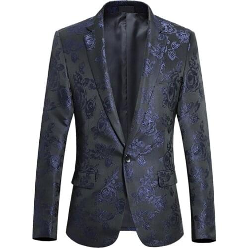 Men Blazers Banquet Party Prom Ball Slim Fit Wedding Tuxedo Suit Jackets Shawl Lapel Stage Costume Nightclub Singer Host Dancer