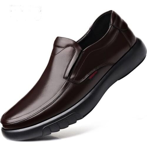 2021 Mens Real Leather Shoes Extra Large 38-47 Soft Leather Head Non Slip Rubber Shoes Mens Casual Real Leather Shoes