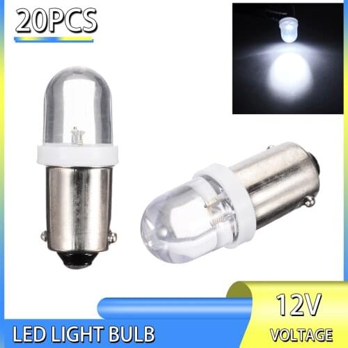 New 20pcs/set T11 T4W BA9S H6W 1895 1SMD LED 12V Car Turn Signal Light Dashboard Light Bulb White Lamp