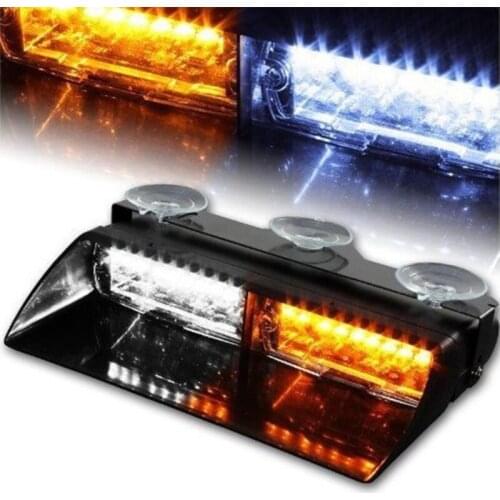 2021 New 16 LED Dash Windshield Strobe Light Emergency Warning Hazard Suction Cup Lamp
