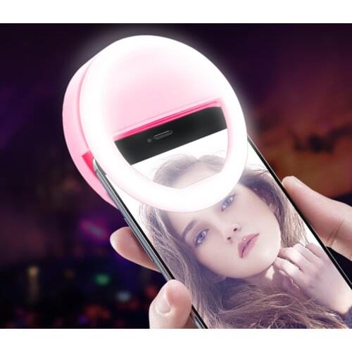Novelty Clip LED Light Ring Mobile Phone Fill Lights Selfie Lamp LED Flash Lens Night Light For Smartphone